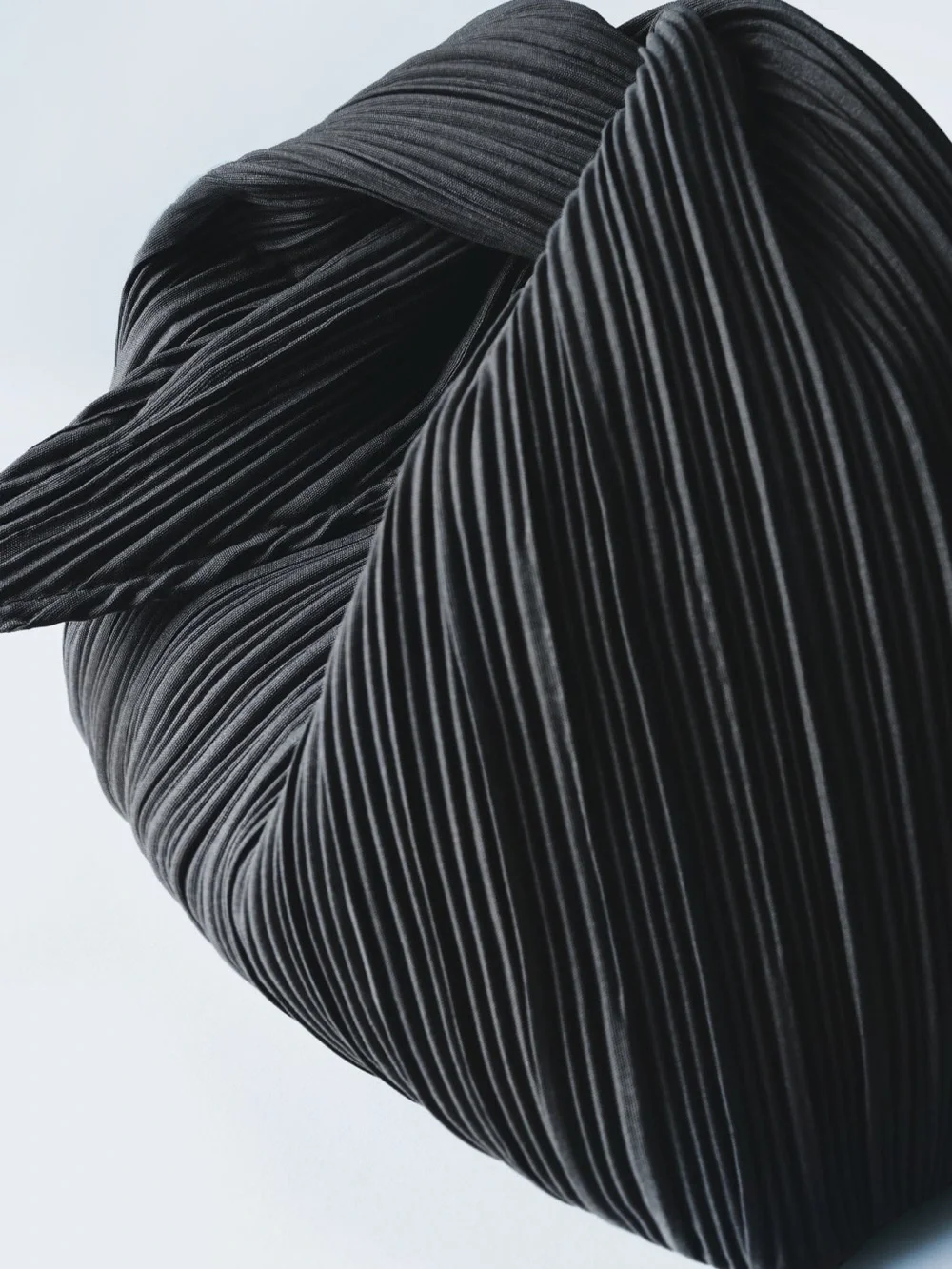 Pleated Knot Shoulder Bag - Charcoal